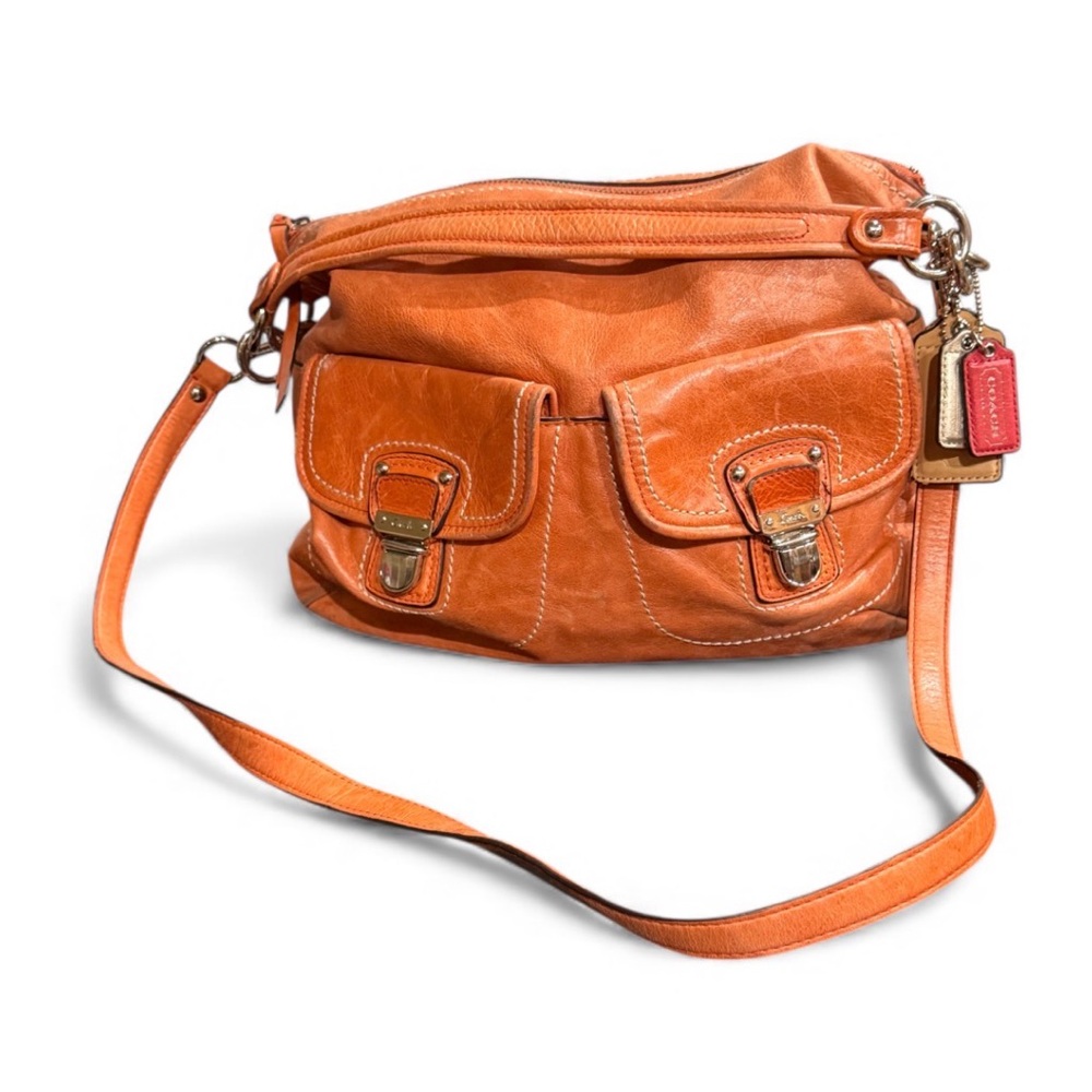 Coach poppy tangerine Orange Leather Crossbody / shoulder Bag 19788 - Picture 10 of 10